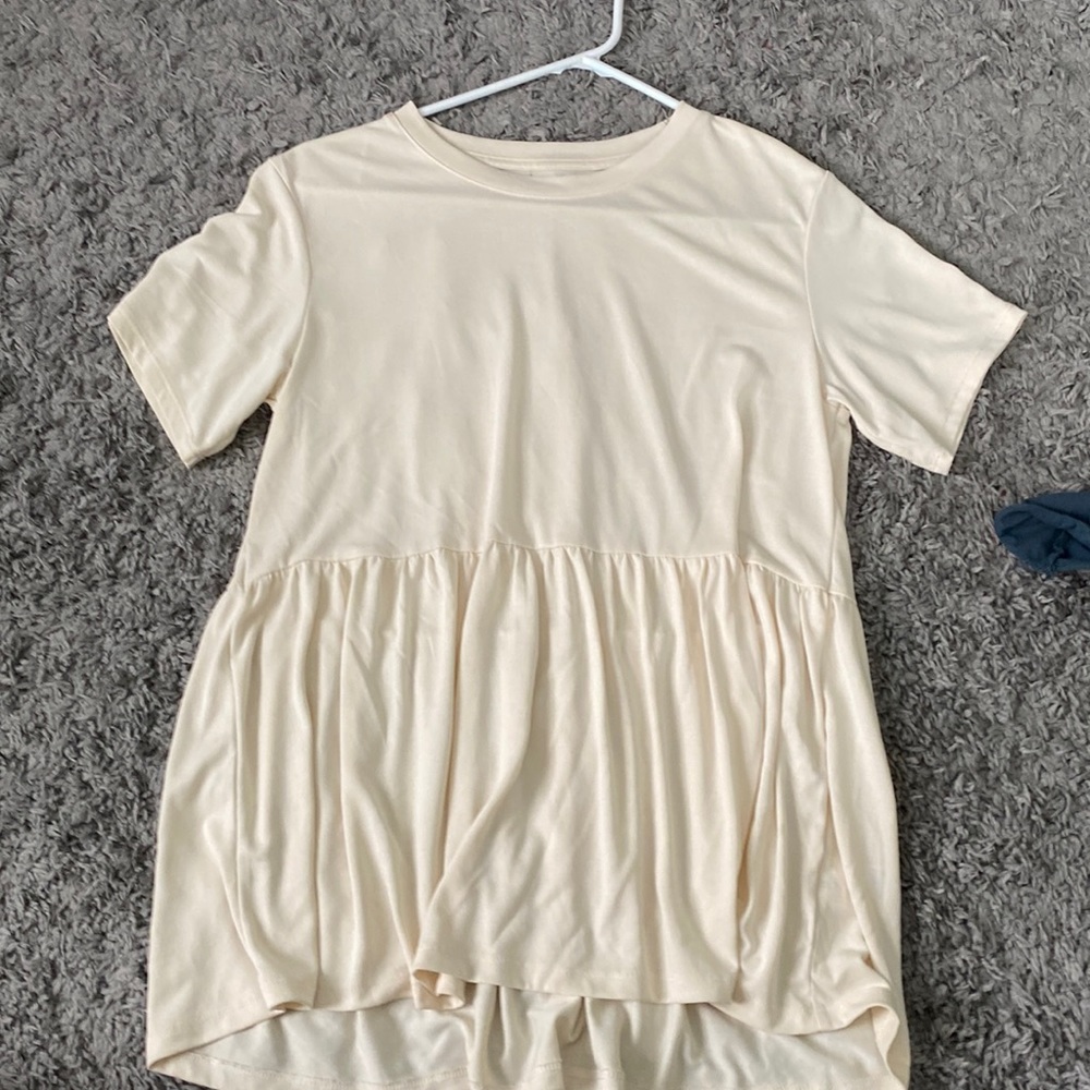Cream American Eagle Babydoll Blouse